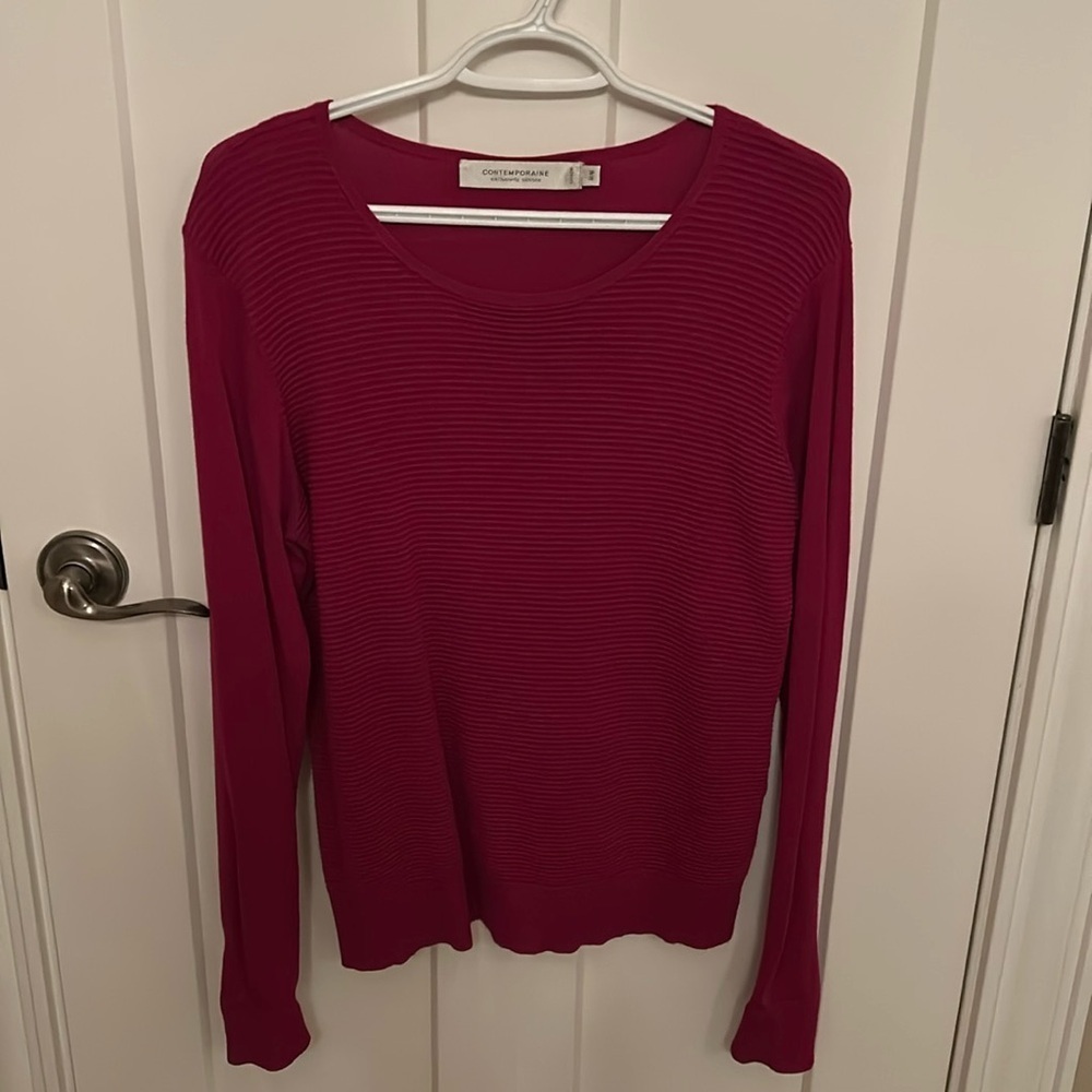 Contemporaine Fuschia Pink Sweater, size M